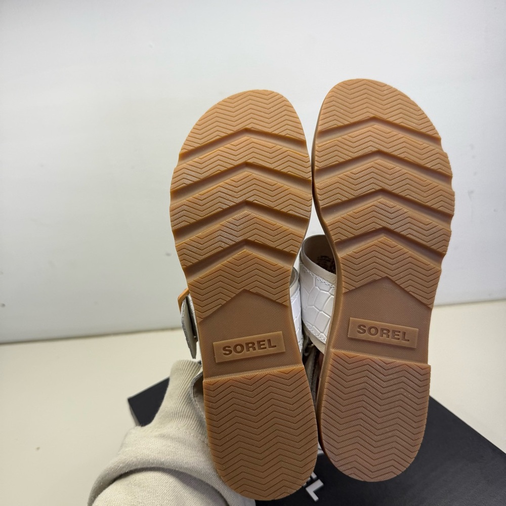 NIB Sorel Ella III Slingback Sandal Chalk White Leather Strappy Comfort 6.5 - Picture 5 of 6